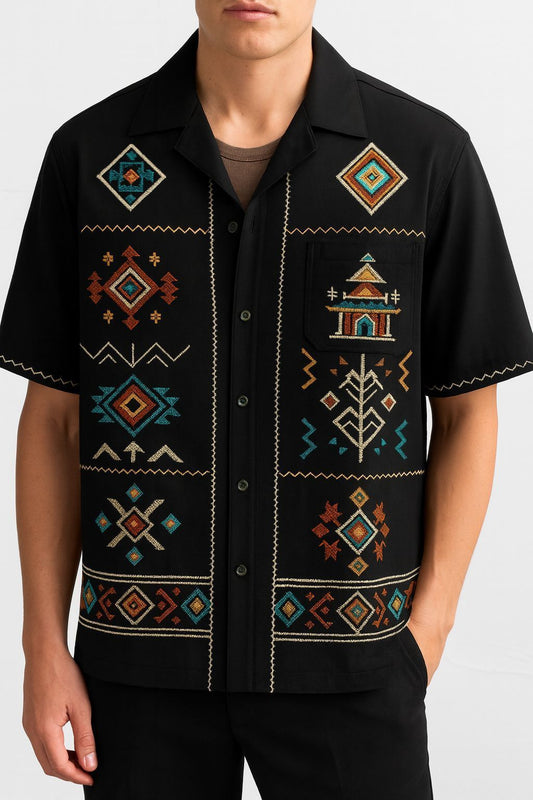 Black  Geometric Shirt