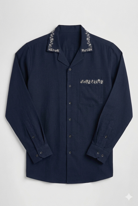 Black  Embroidery Shirt